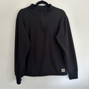 Carhartt Force Black Quarter Zip Fleece Thermal Pullover Outdoor Hiking Winter L